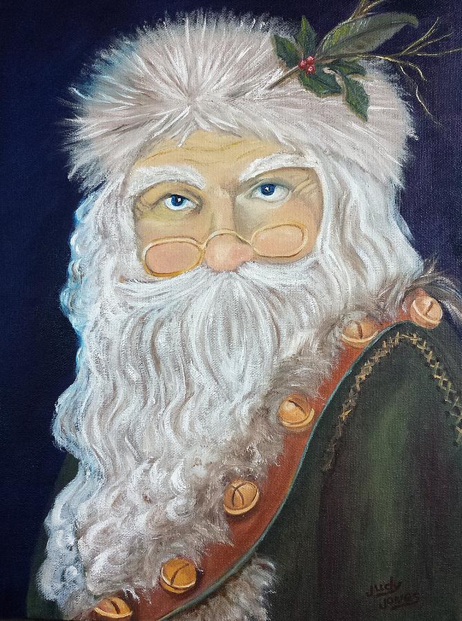 Christmas Painting - Father Christmas by Judy Jones