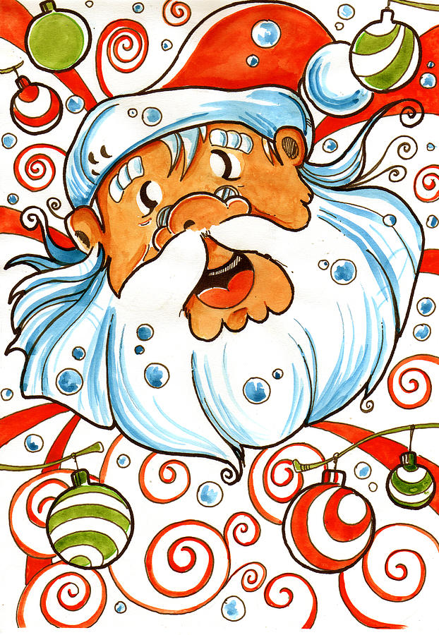 Santa Claus Painting - Father Christmas by Luis Peres