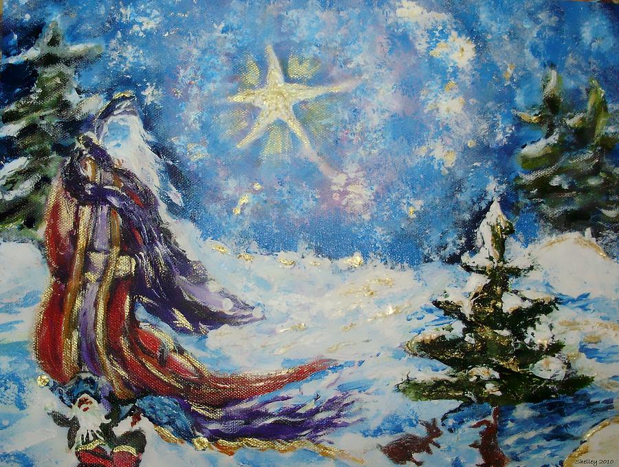 Father Christmas Painting by Shelley Bain