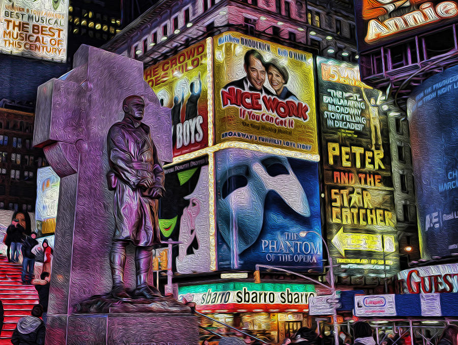 Father Duffy Watching Over Times Square Photograph by Lee Dos Santos