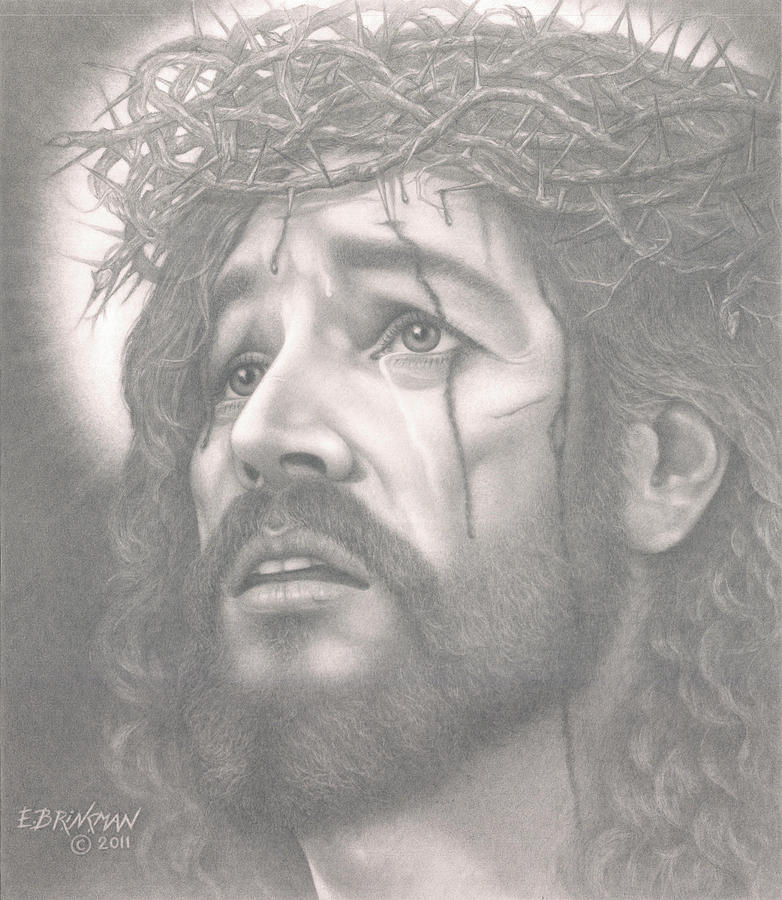 Jesus Christ Drawing - Father forgive them by Eduard  Brinkman