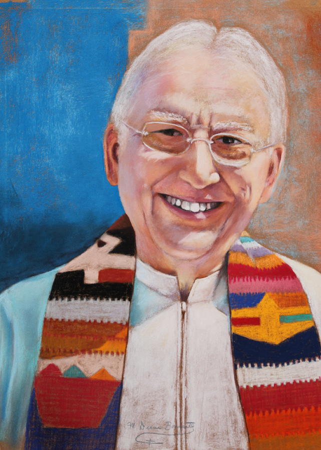 Father Gerry Painting by M Diane Bonaparte