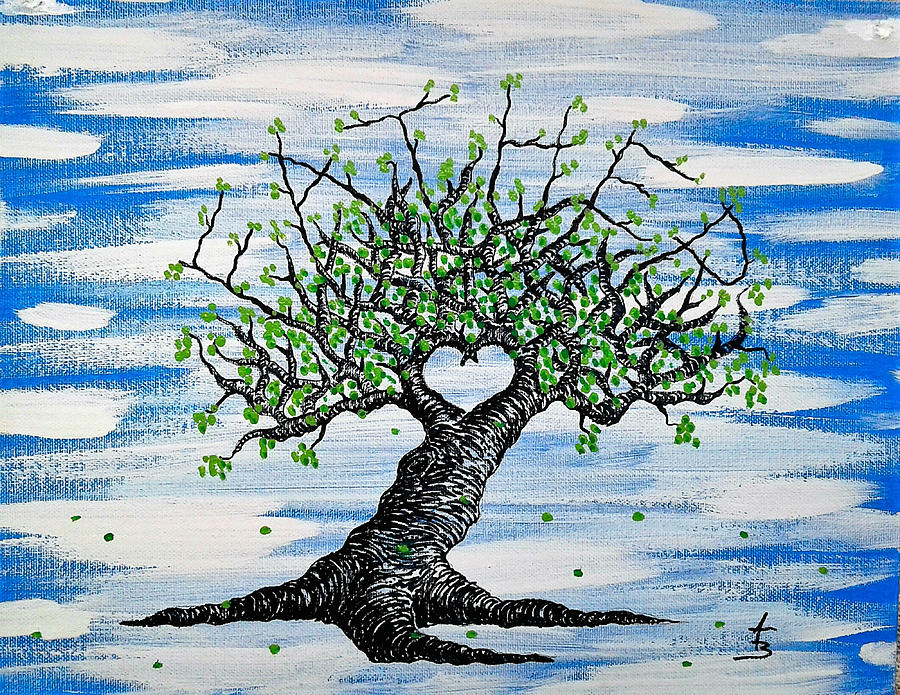 Father Love Tree Drawing by Aaron Bombalicki