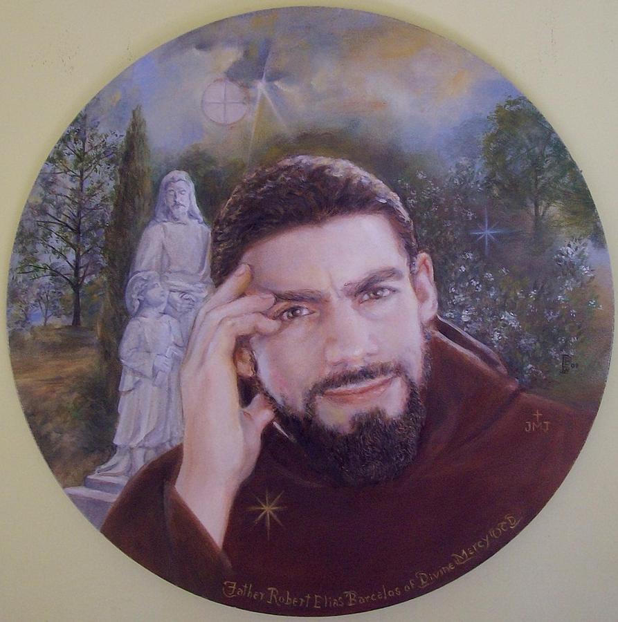 Portrait Painting - Father Robert Barcelos by Belita William
