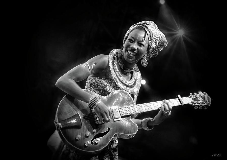 Fatoumata Diawara , B W Photograph by Jean Francois Gil