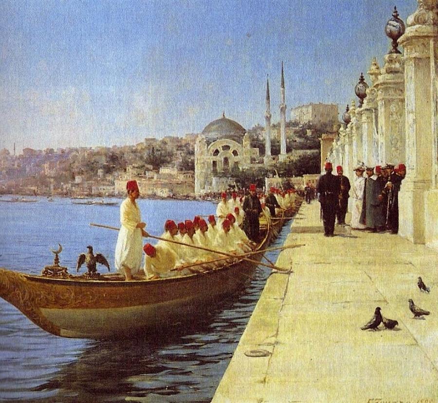 Fausto Zonaro Boats Painting by Eastern Accents