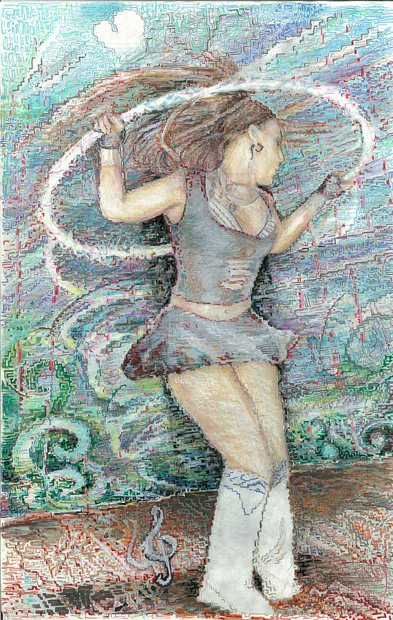 Hula Hoop Painting - Faux Digital  by Jeremy Robinson