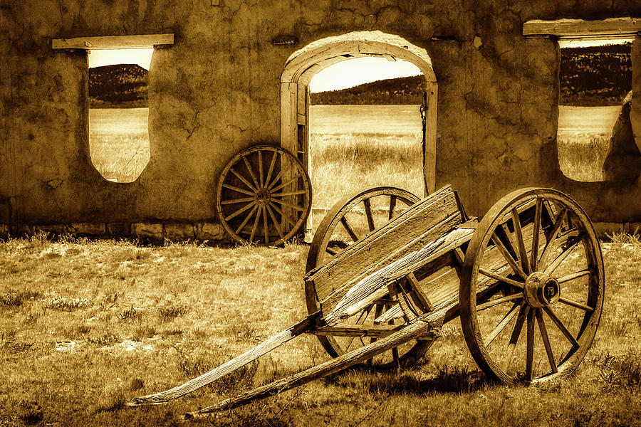 Faux Orotone Wagon Wheels Photograph by James Barber