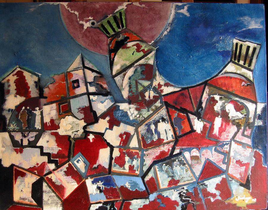 Favela Painting by Adalardo Nunciato  Santiago