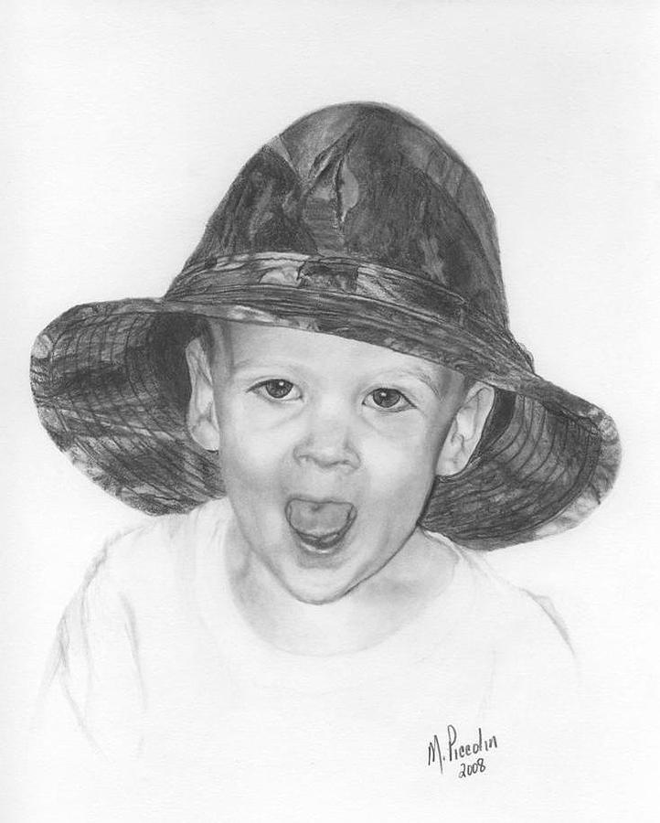 Boy Drawing - Favorite Hat by Marlene Piccolin Boy Drawing - Favorite Hat by Marlene Piccolin