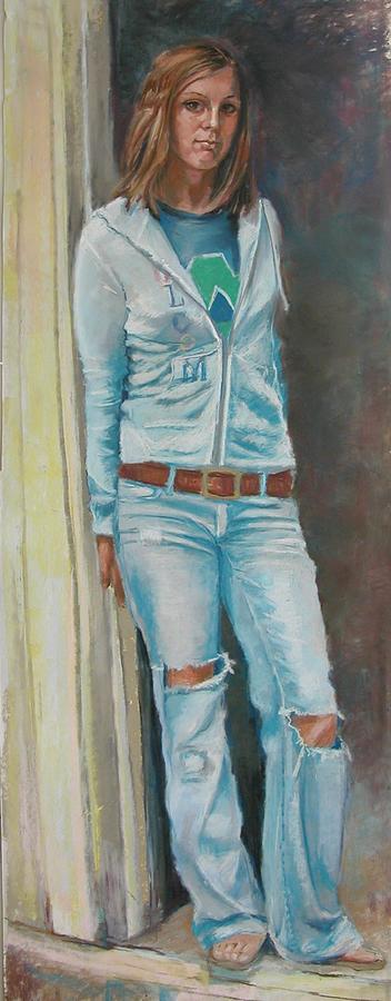 Favorite jeans Painting by Synnove Pettersen