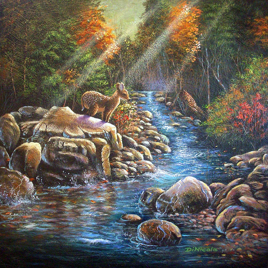 Fawn at Pinkham Notch Painting by Anthony DiNicola