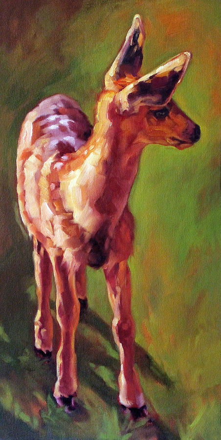 Deer Painting - Fawn by Carrie Cook