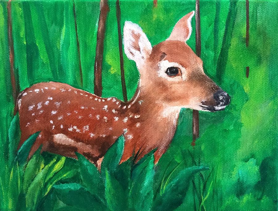 Fawn Painting by Ellen Canfield