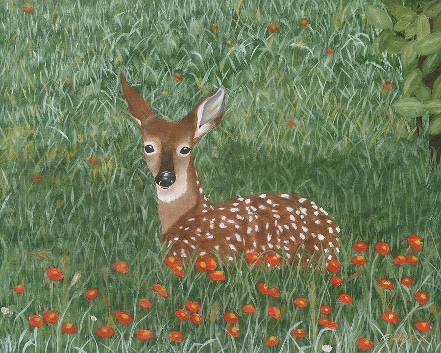 Fawn Painting by Lucinda VanVleck