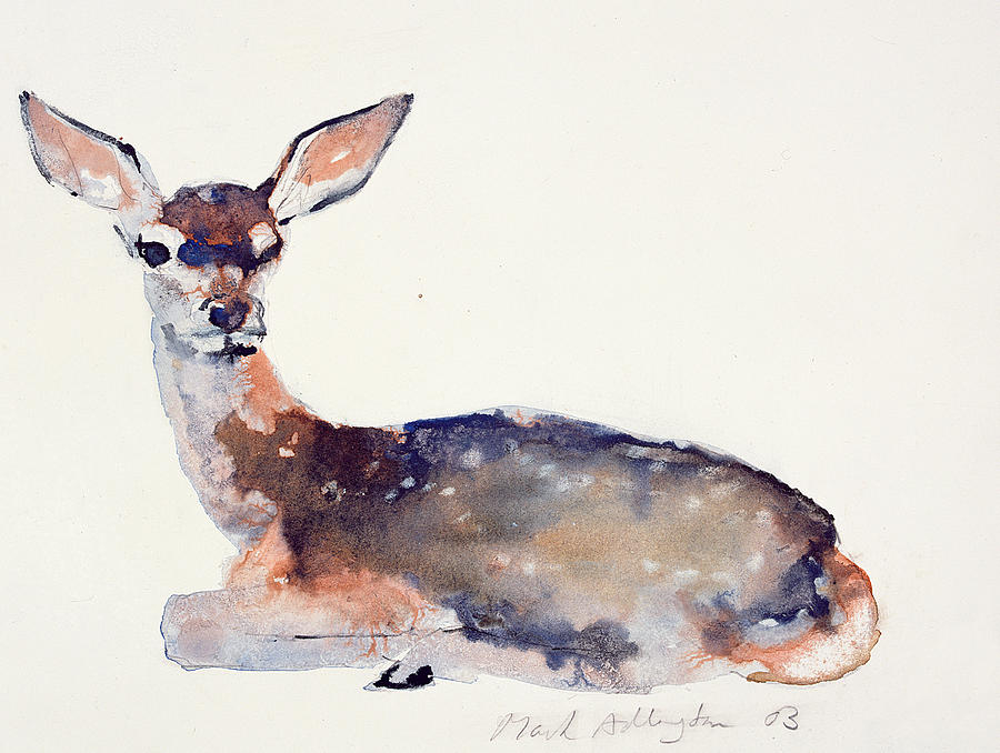 Deer Painting - Fawn by Mark Adlington