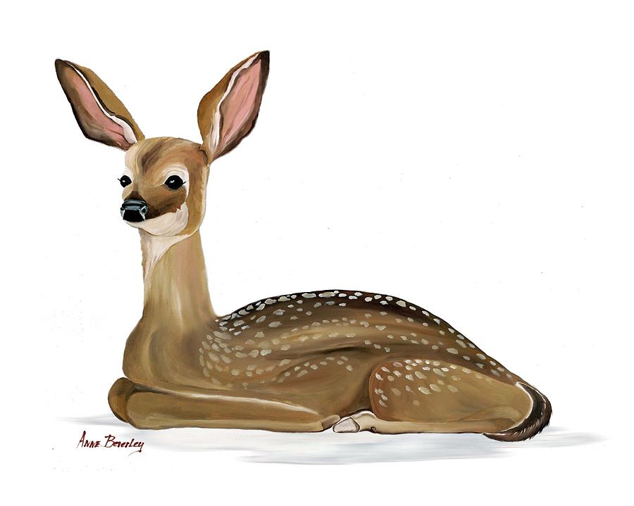 Fawn with no Background Painting by Anne Beverley-Stamps