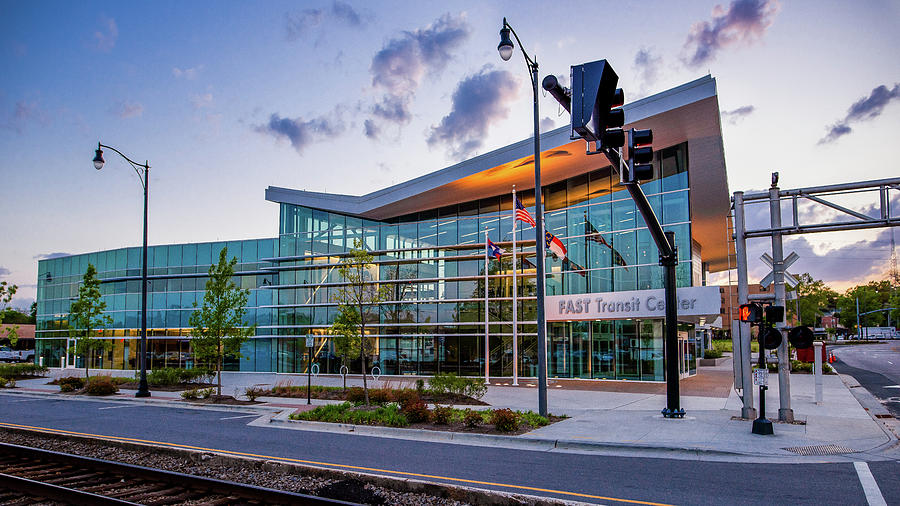 Fayetteville - FAST Transit Center at Dusk Photograph by Matt Plyler ...