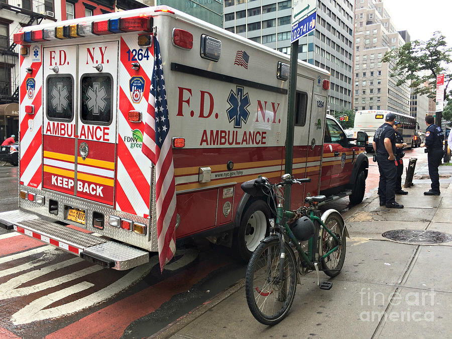 F D N Y Ambulance - New York Photograph by Miriam Danar
