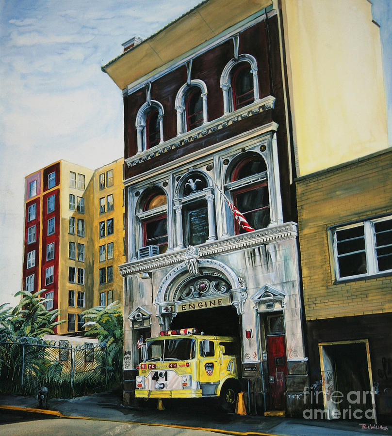 Fdny Painting - FDNY  Engine Company 41 by Paul Walsh