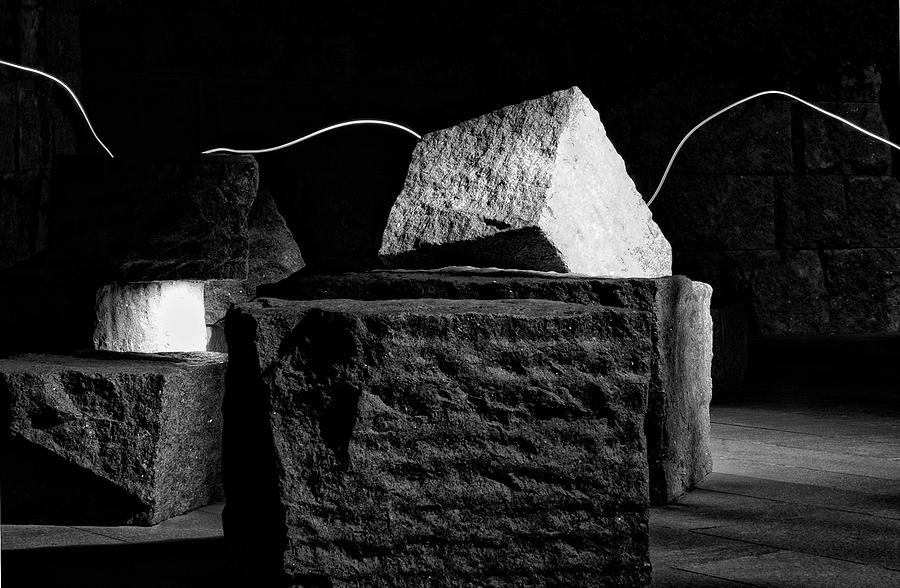 Washington D.c. Photograph - FDR Memorial Rocks and Light by Paul Basile