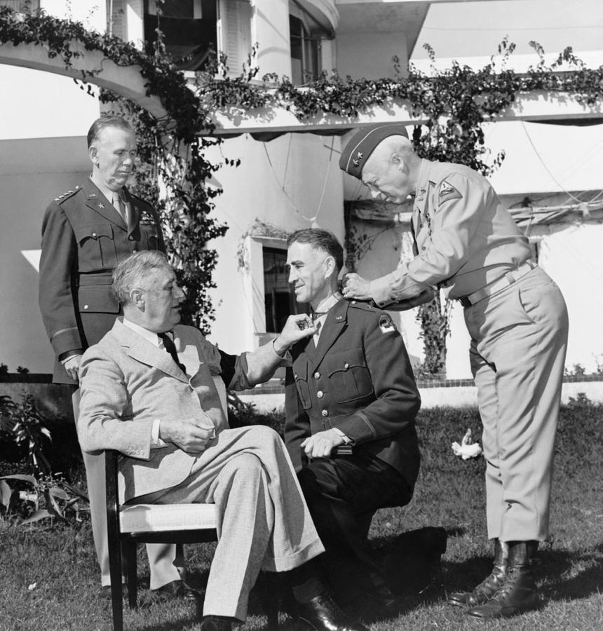 Franklin Roosevelt Photograph - FDR Presenting Medal Of Honor To William Wilbur by War Is Hell Store