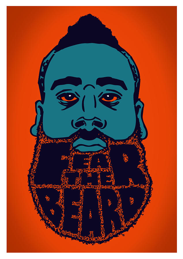 James Harden Digital Art - Fear The Beard by Jack Perkins