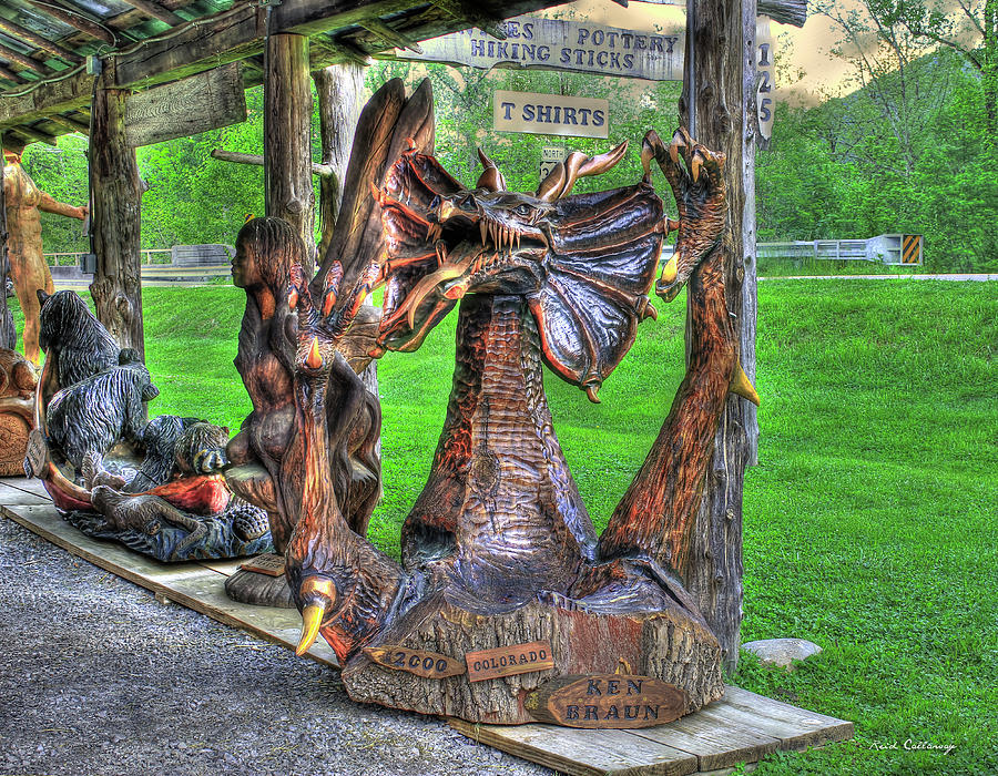 Fearing Excalibur Medieval Dragon Wood Art Photograph by Reid Callaway