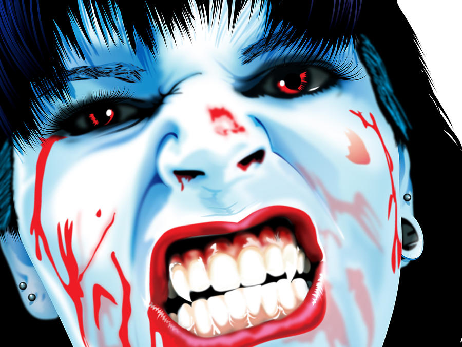 Feasting Vampire Digital Art by Brian Gibbs