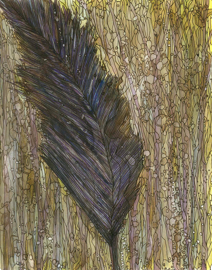 Feather Painting - Feather #1 by Katie Ree Feather Painting - Feather #1 by Katie Ree
