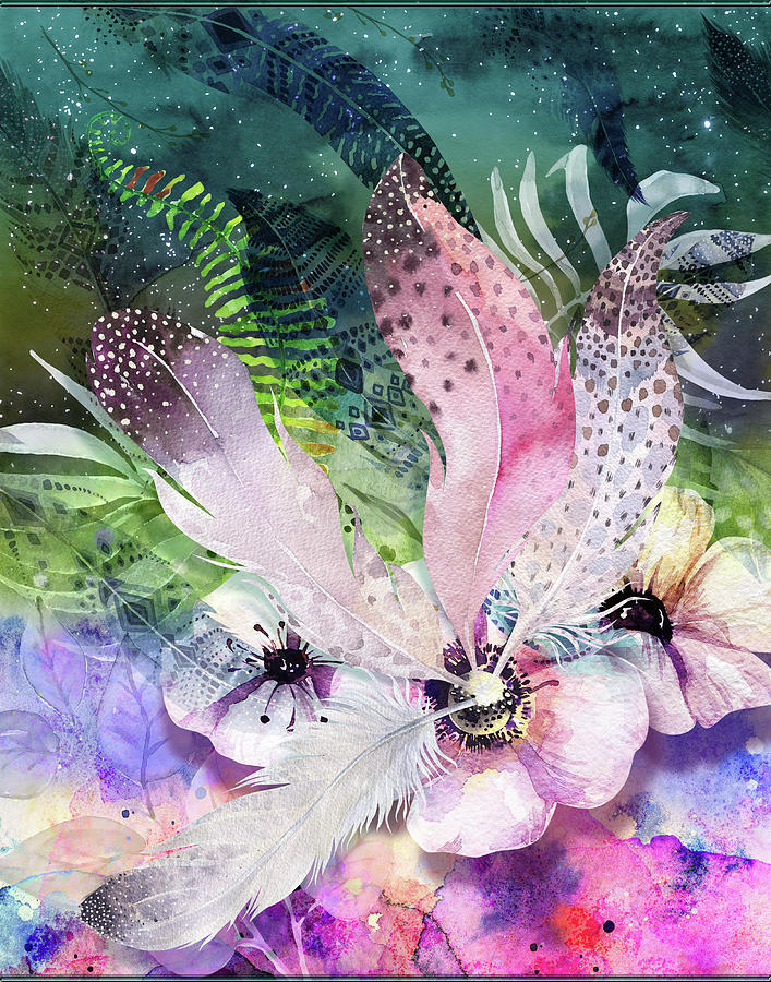 Feather Fantasy Digital Art by Linda Carruth