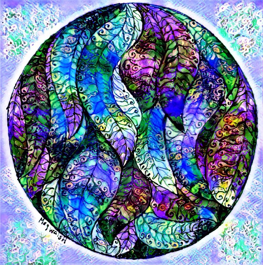 Feather mandala 3 Digital Art by Megan Walsh