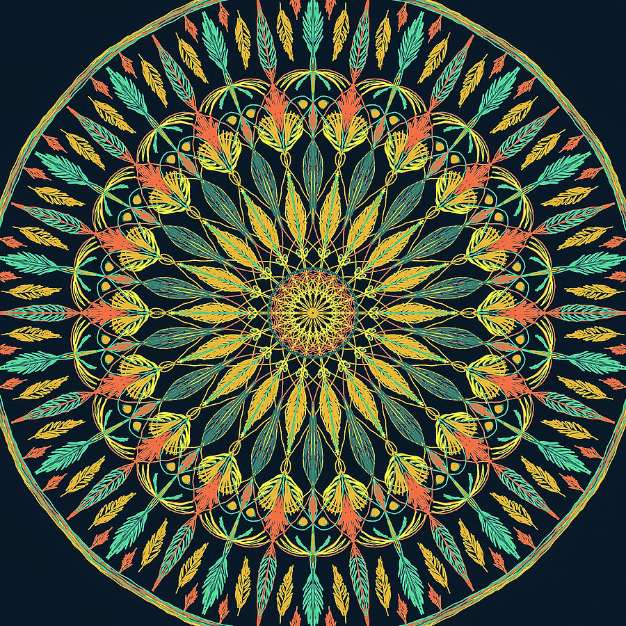Feather Mandala II Digital Art by Ronda Broatch