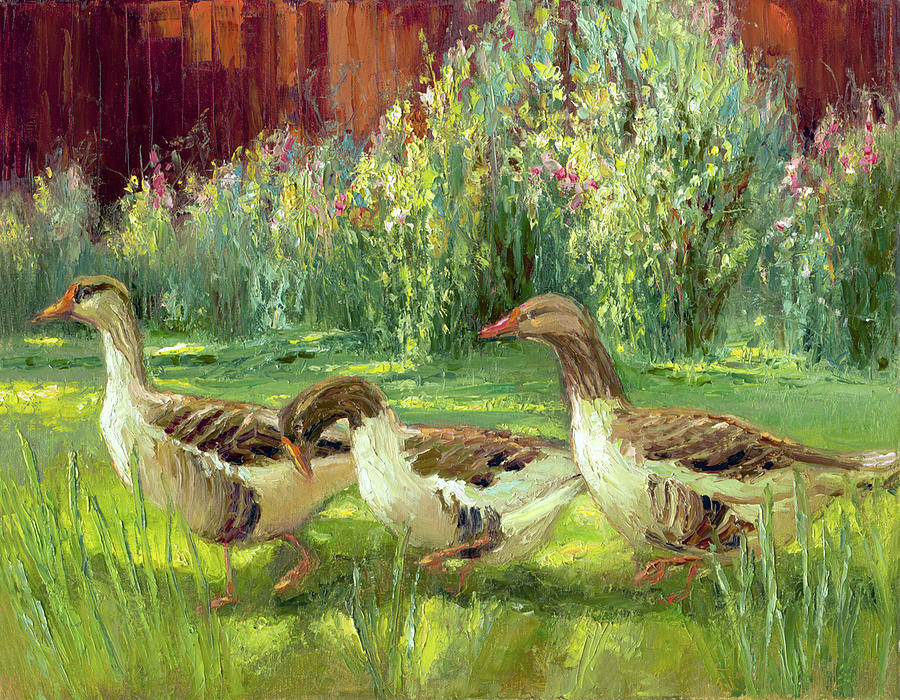 Feathered Trio Painting by Julie Joy - Fine Art America