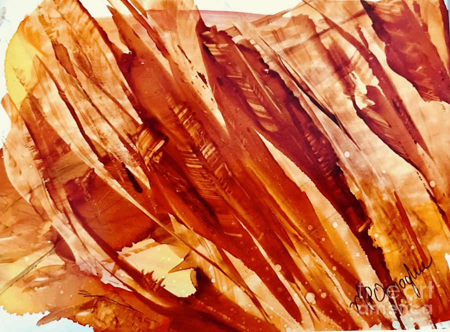 Feathers- Shades of Brown- abstract Painting by Patty Donoghue