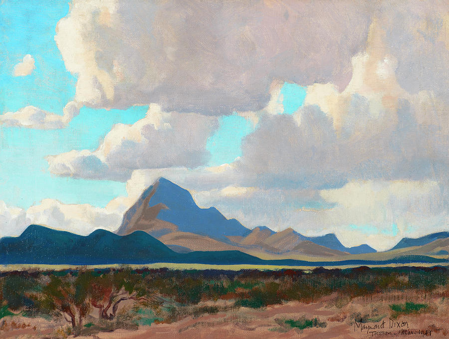 February Afternoon, Tucson Mountains Painting by Maynard Dixon