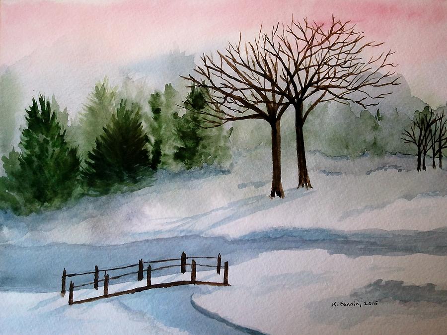 February Dawn Painting by B Kathleen Fannin