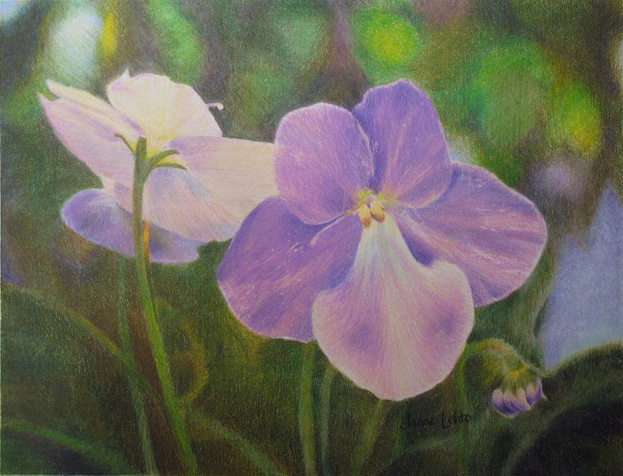 February Flower Violet Painting by Janae Lehto