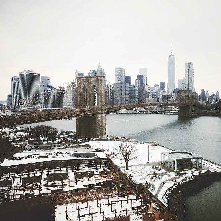 Brooklyn Bridge Photograph - February Freeze by Natasha Marco