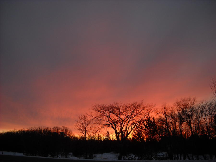 February Morning Red Sky Photograph by Kent Lorentzen