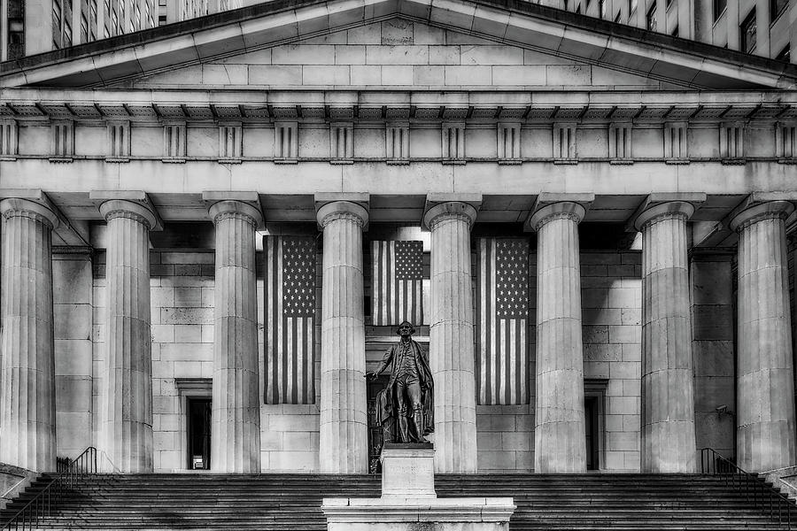 Federal Hall National Memorial NYSE BW Photograph by Susan Candelario