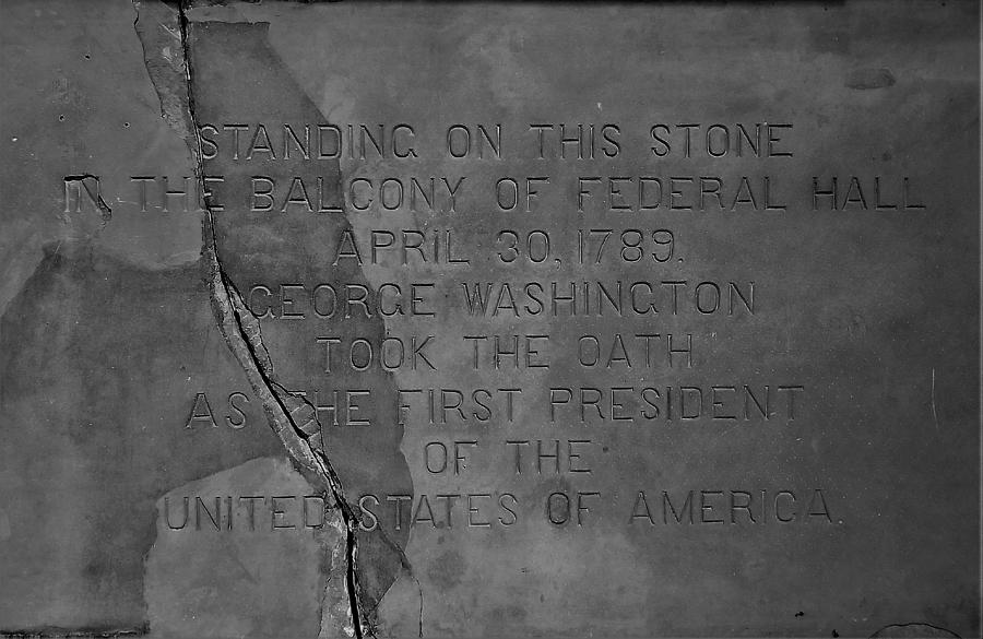 Federal Hall Stone B W Photograph by Rob Hans