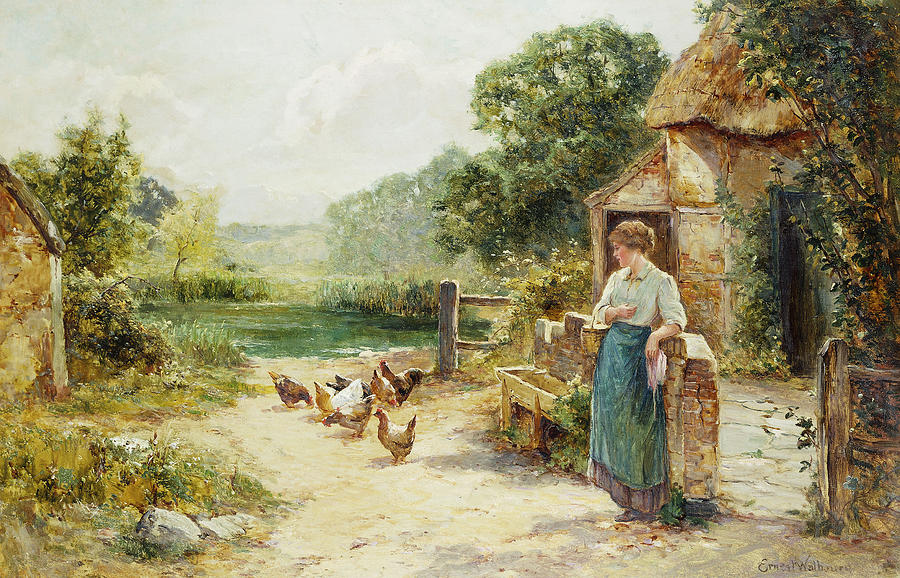 Ernest Walbourn Painting - Feeding Time by Ernest Walbourn