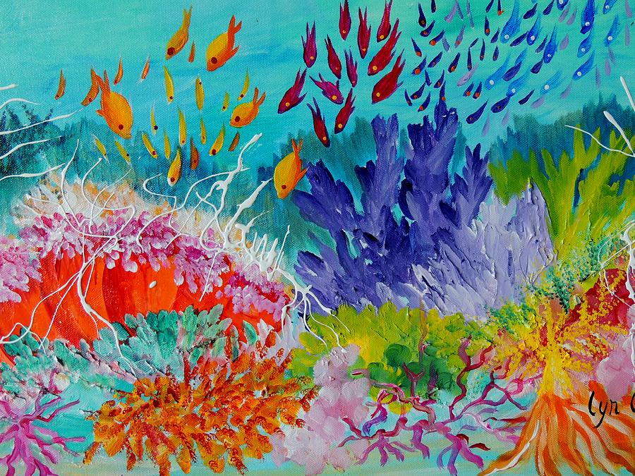 Feeding Time On The Reef #2 Painting by Lyn Olsen