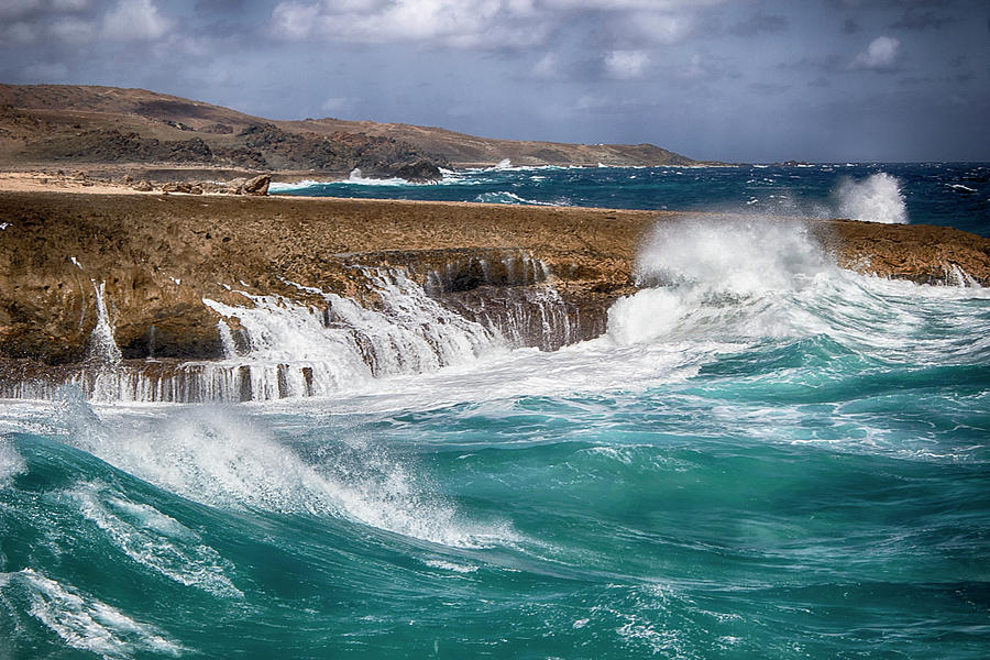 Feel the spray - East Coast - Aruba - West Indies Photograph by Spencer Bush