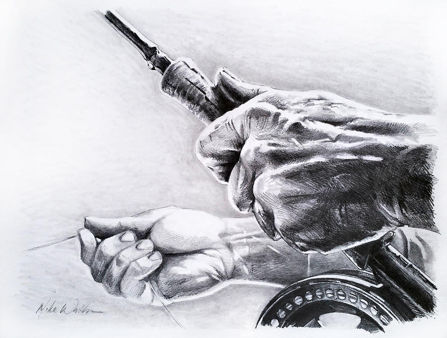 Feel The Strike Drawing by Mike Worthen