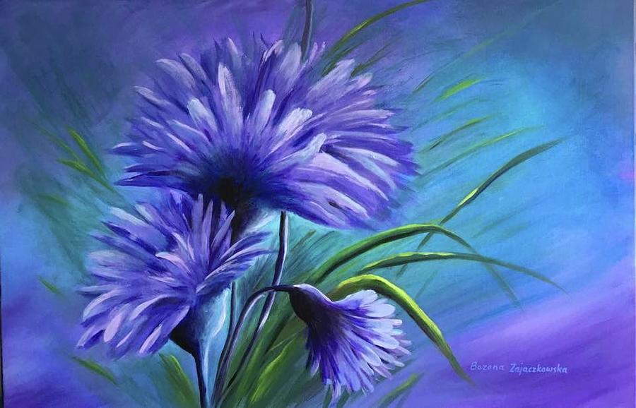 Feeling Blue Painting by Bozena Zajaczkowska