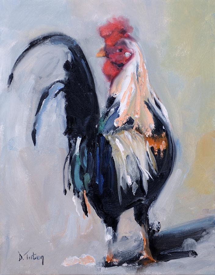 Feeling Cocky Rooster Painting Painting by Donna Tuten