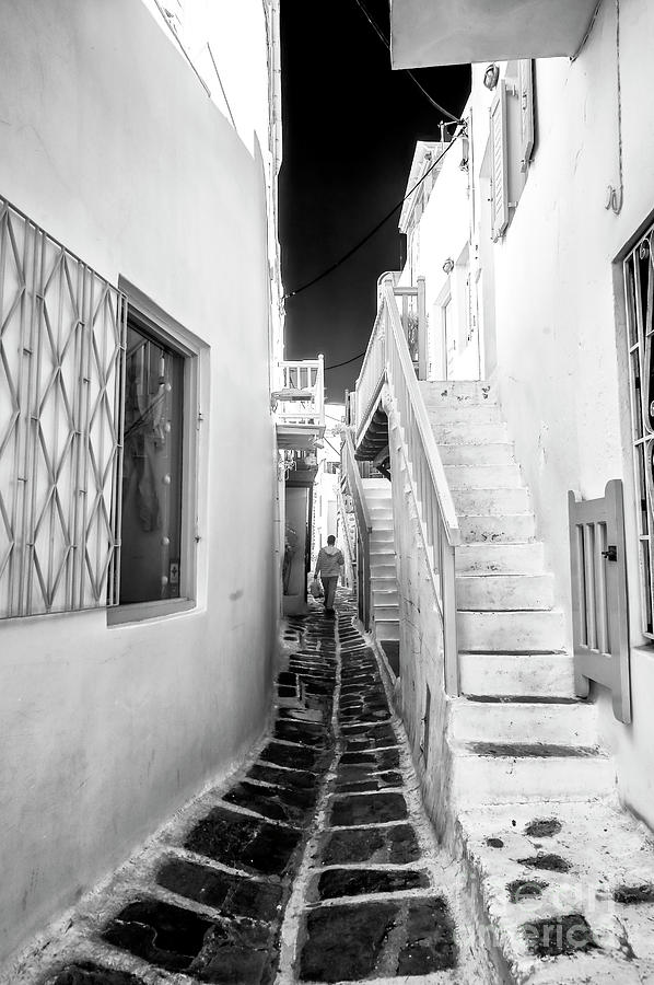 Feeling Cramped in Mykonos Town Infrared Photograph by John Rizzuto
