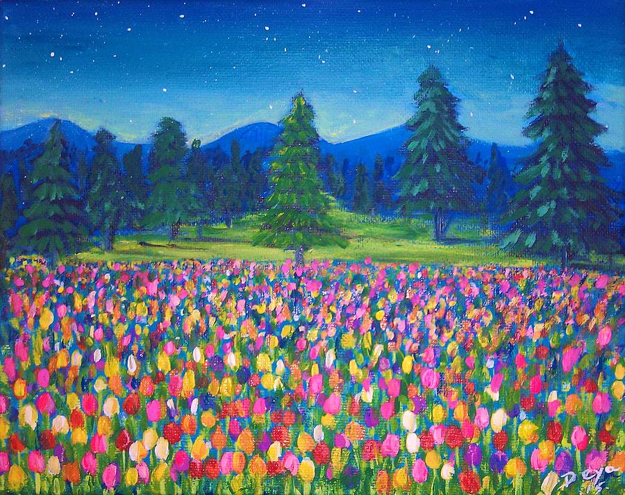 Tulip Painting - Feeling Peace by Deyanira Harris